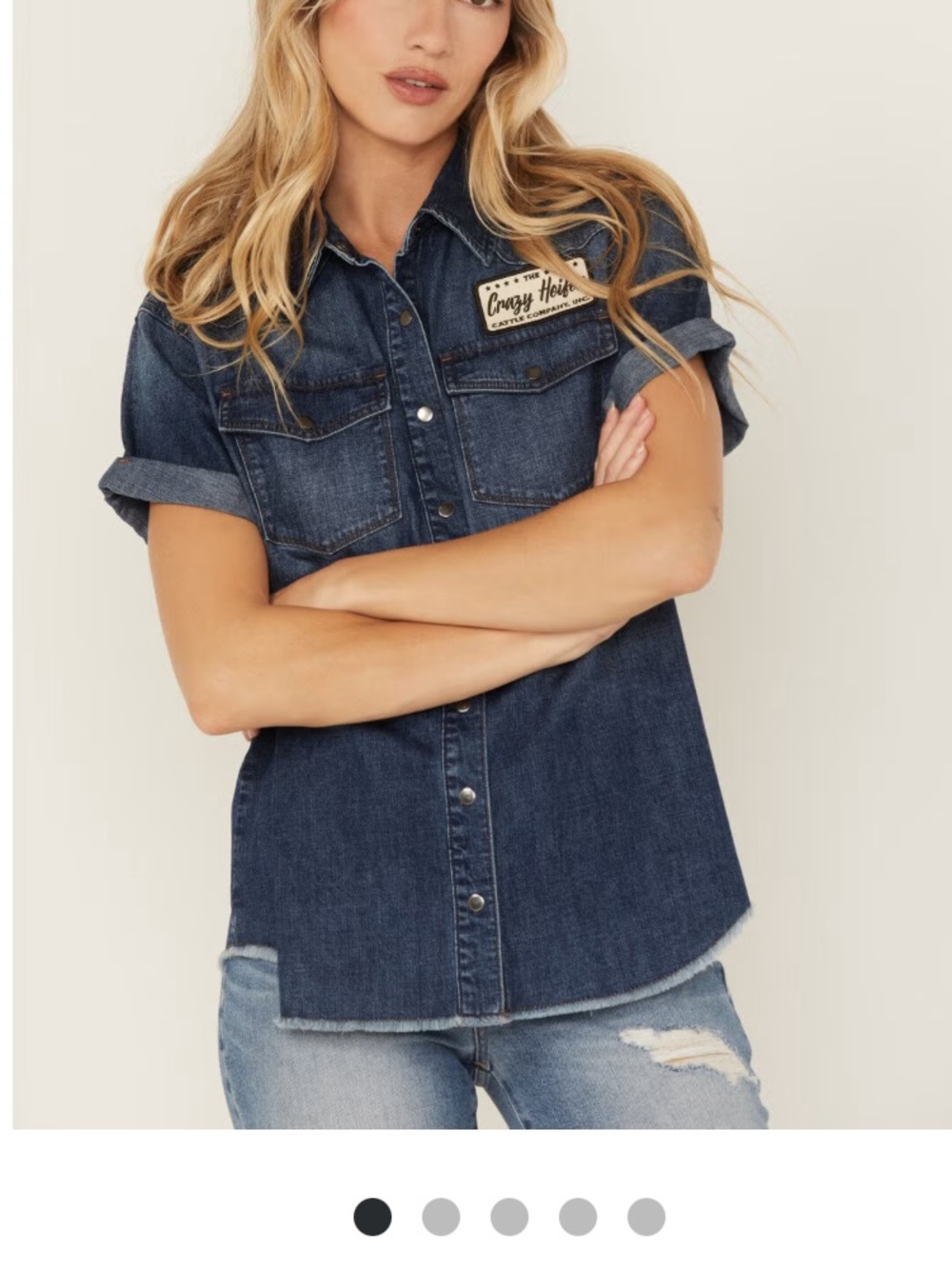 Idyllwind Ellwood Dark Wash Short Sleeve Denim Shirt Size Medium medium NEW NWT